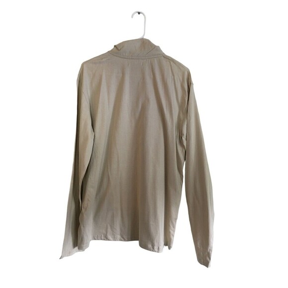 Atlas For Men Shirt Men's Size Large Beige Logo Collar Zip Long Sleeve - Picture 5 of 7